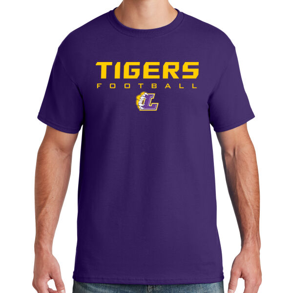 Tigers Football  - Dri Power ® 50/50 Cotton/Poly T Shirt Thumbnail