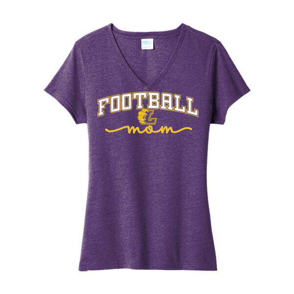 Football Mom - Ladies Fan Favorite Blend V Neck Tee Thumbnail
